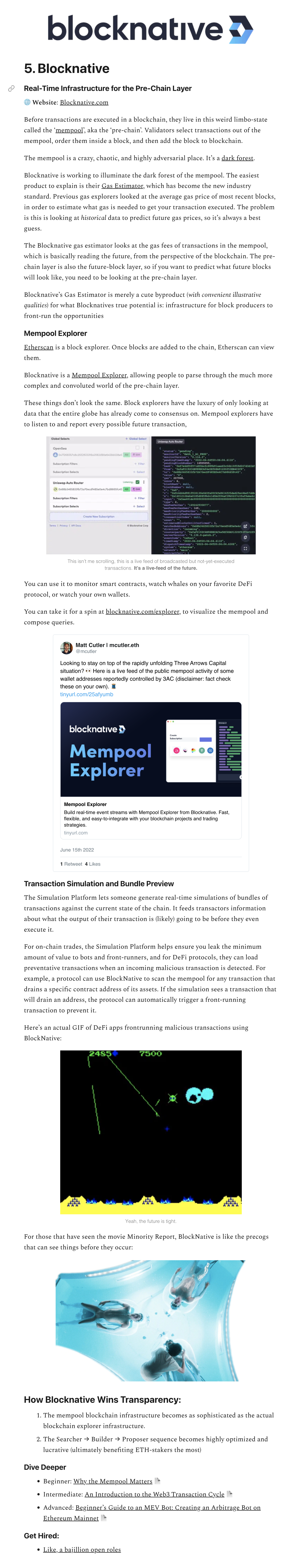 Bankless Report Blocknative Article