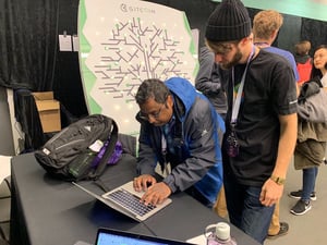 Aaron helping out a dapp developer install Assist.