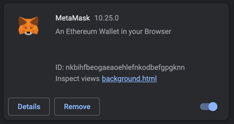metamask extension info